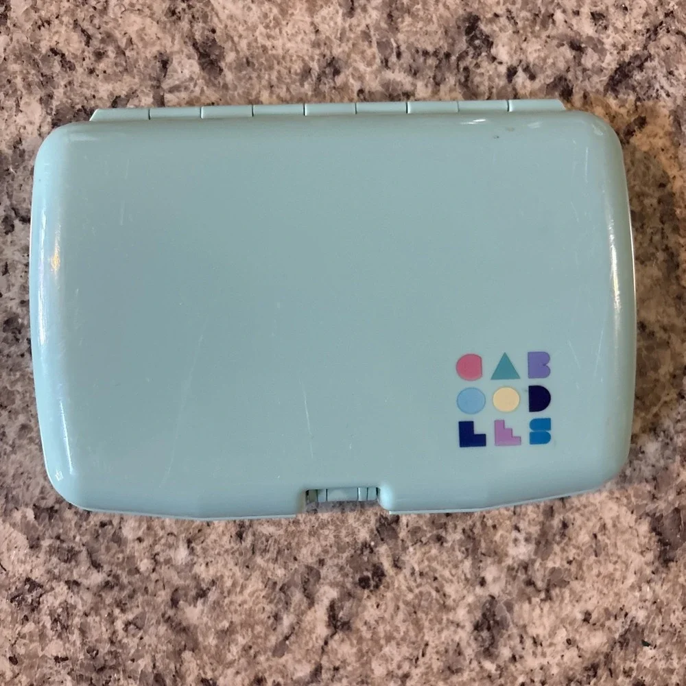 Vintage Small Caboodles Plastic  Accessories Container In Turquoise EUC
